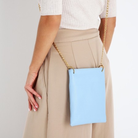 Bag Cross-Bodi with a zipper, blue color-5