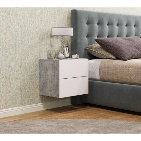 Tumbling bedside Elton №2 Obvornoye, 400x320x360, concrete/MDF white glossy