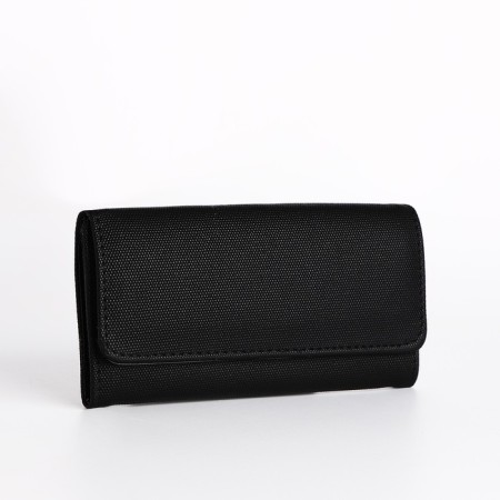 Women's wallet on the button, black color