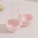 Menzhitsa ceramic 2 cells "Rabbit", 11.5 × 5.5 × 8 cm, pink color