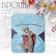 Brooch "Festive deer", red-white color in gold