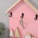 Decorative tree hooks "Houses and trees" pink 28x33.5 cm