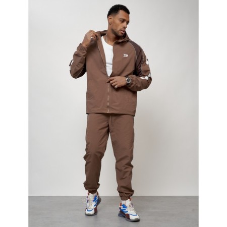 Male tracksuit, size 50, brown color-10