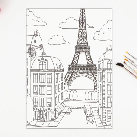 Painting watercolor "Traveling by cities", A4-5