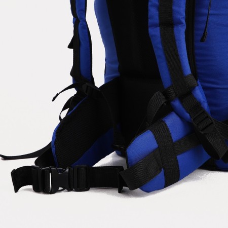 Tourist backpack, TAIF, 90 liters, cord department, outer pocket, 2 side nets, blue/gray color-8