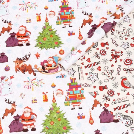 Package paper, glossy "Christmas", bilateral, 70 x 100 cm, 10 pcs.