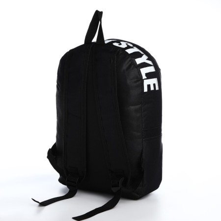 A backpack with a zipper, an outer pocket, 2 side pockets, black color-3