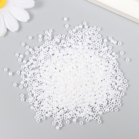Set of beads "needlework" plastic, diameter 3 mm, 25 g, snow-white-1