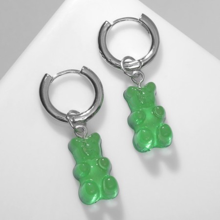 Earrings Assorted "Marmalade Bears" Transformer, Salad color in silver-1