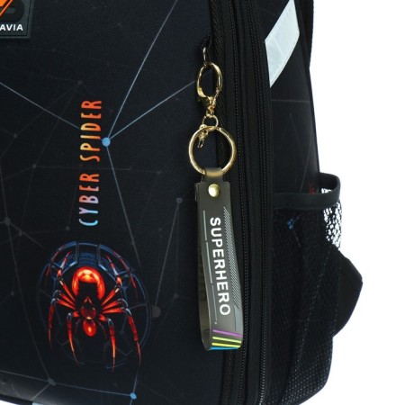School backpack 38 x 30 x 16 cm, ergonomic back, stavia "spider", black-9