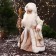 Santa Claus "with cones and staff" moves, 40 cm, white-beige