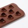 Form for chocolate of the “heart”, silicone, 21 × 10.5 × 1.5 cm, 12 cells, brown color