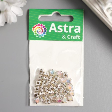 Crystal rhinestones in the DACs "Astra" 6 mm, 40 pcs/pack, silver/transparent-2