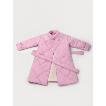 Пальто стёганое для девочек AmaroBaby TRENDY, рост 116-122 см, цвет розовый-15