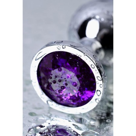 Anal plug with the Toyfa Metal rhinestone, silver, amethyst, 8 cm, d = 3.4 cm-9