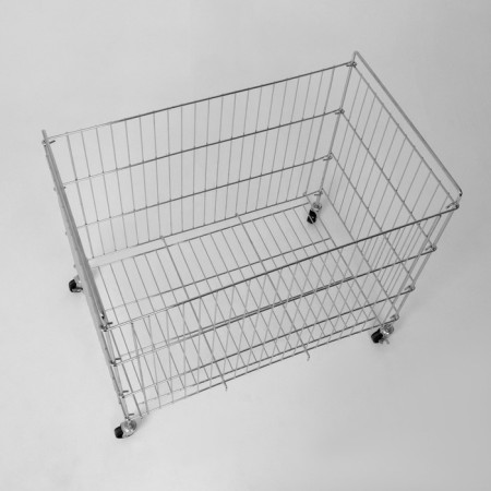 The basket-storage is folding, on wheels, 1 shelf, 50 × 80 × 70cm, chromium color-3