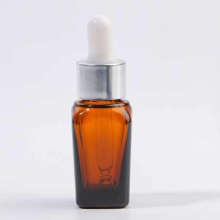 A glass bottle for storage with a pipette, 10 ml, brown/white color-8