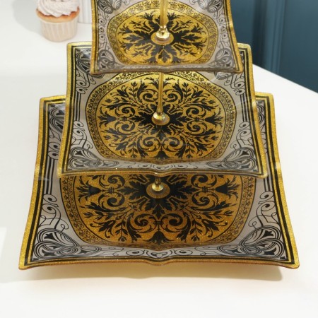 Ebolo "Patterns", 3 levels, beige color with gold-1