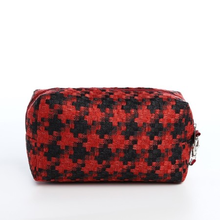 Cosmetic bag with lightning, red/black color-1