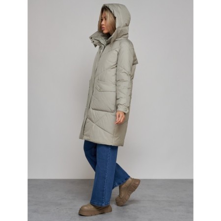 Coat insulated winter female, size 46, color light green-21