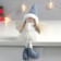 Interior doll "Angel in a fur coat made of grass, in a blue cap and boots" 30x15x5 cm