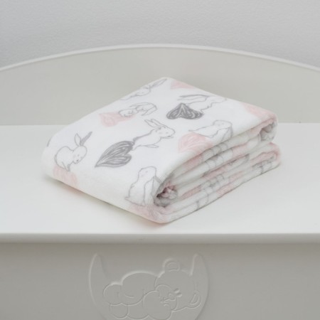 Bunnies and hearts blanket, size 150x200 cm-4