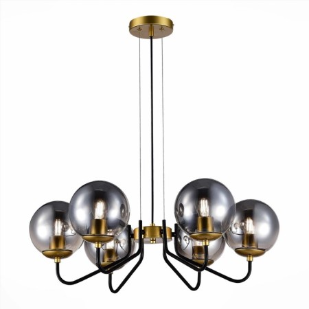 Suspended EVOLUCE lamp. Sle1097-303-06. Scorze. 6x60 watts, E27, 65x65x23 cm, matte gold color
