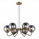 Suspended EVOLUCE lamp. Sle1097-303-06. Scorze. 6x60 watts, E27, 65x65x23 cm, matte gold color