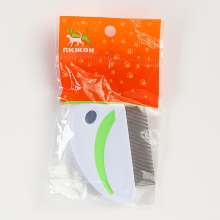 A comb small with a non-slip pen, 8 x 6 cm, white-green-3