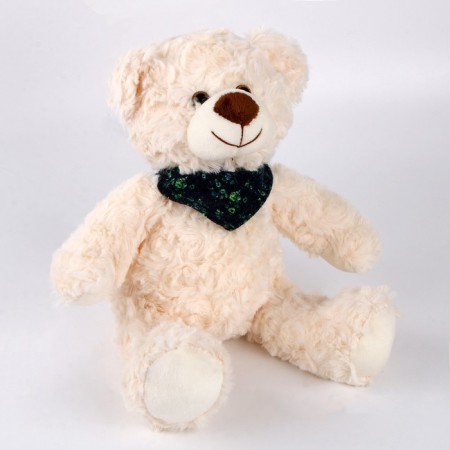 Soft toy "Bear", with a scarf, 28 cm, beige color-3