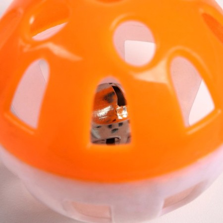 Ball for cats with a bell "Moon", 3.8 cm, orange/white-3