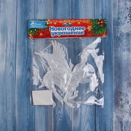 Christmas tree decoration "Unicorn with wings overflow" 13x12.5 cm, white-2