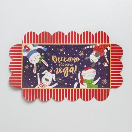 Box for confectionery products with PVC Lid "Beasts", 10.5 x 21 x 3 cm, New Year-3