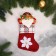 Santa Claus and Snowflake with a button of 12x24 cm, red, red