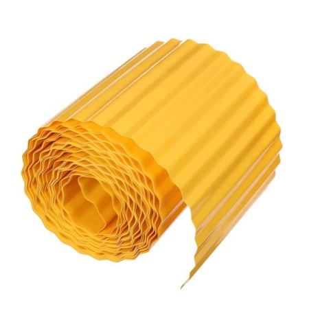 Border tape, 0.2 × 9 m, thickness 0.6 mm, plastic, corrugation, yellow, Greengo-9