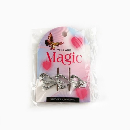 Hair hairpin Magic silver, 5.5 x 2 cm-5