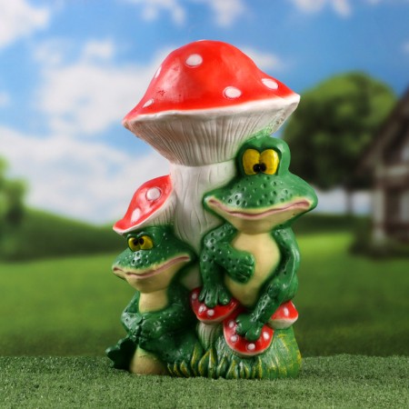 Garden figure "Frog under fly agaric" 40x26cm-1