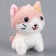 Soft toy "Cat with a flower" on a key fob, 11 cm, color mix