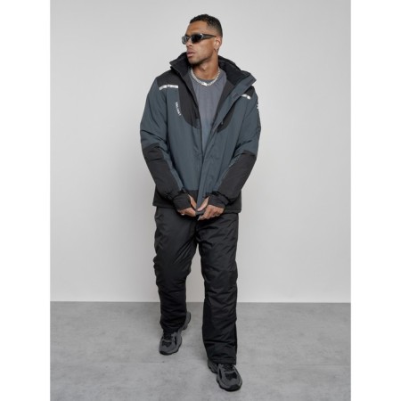 Male winter ski costume, size 54, dark gray color-12