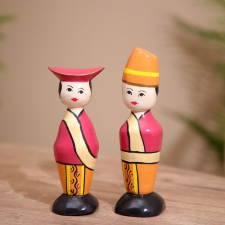Souvenir "couple" wood (set 2 pcs) 17 cm