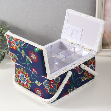 Casket for needlework "Flower mosaic" 19x26x14.5 cm-2