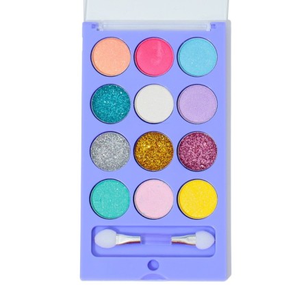 A set of children's shadows for eyelids 12 centers, 4 with sparkles, 8 matte + applicator-1