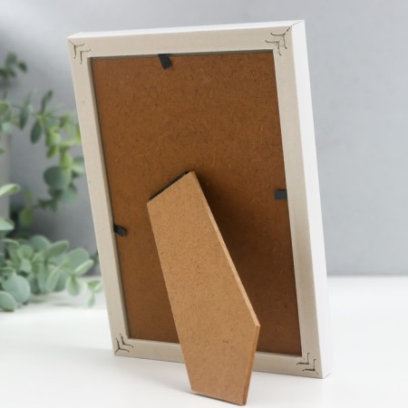 Photo frame plastic 10x15 cm "Classic" White with black stroke 17x12 cm-2