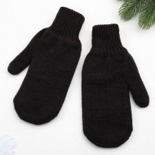 Female mittens, black color, size 18