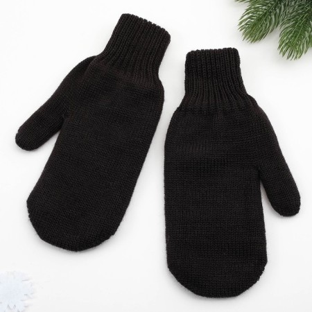 Female mittens, black color, size 18