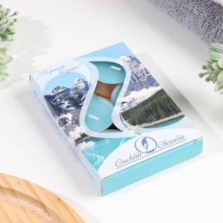 A set of tea candles aromatic "mountain air", 3.8x1.6 cm, 3.5 hours, 12 g, 6 pieces-3