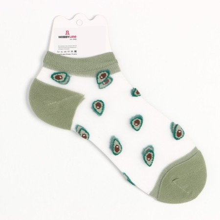 Women's socks "avocado", green color, size 23-25 ​​(36-40)-4