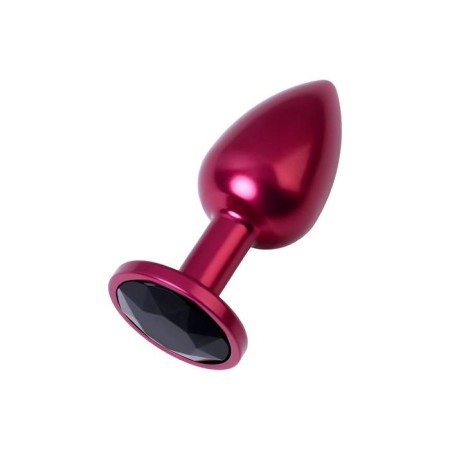 Anal plug with the Toyfa Metal rhinestone, red, tourmaline, 7.2 cm, d = 2.8 cm-1