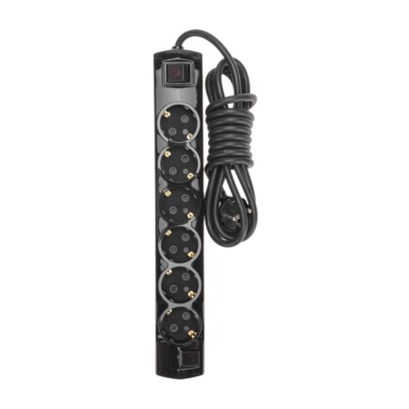 Extension cord Premium 6 nests, 3m, 3x1.5mm², s/h, with a switch, black rexant-1