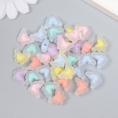 Plastic beads "Butterfly with a colored middle" matte mix 20 g 1.5x1x0.7 cm